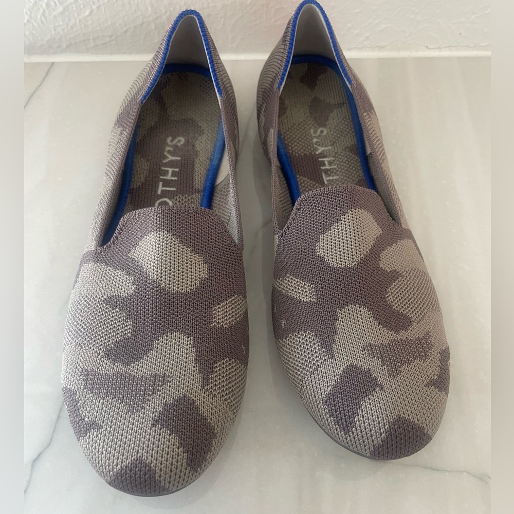 Women's ROTHY'S Mink Dark Gray Camo Loafers Flats Shoes-Size 7